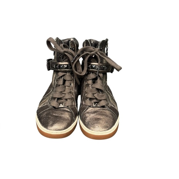Women’s Michael Kors Metallic Bronze Leather, Studded High Top Sneakers: Size 6 - Picture 8 of 12